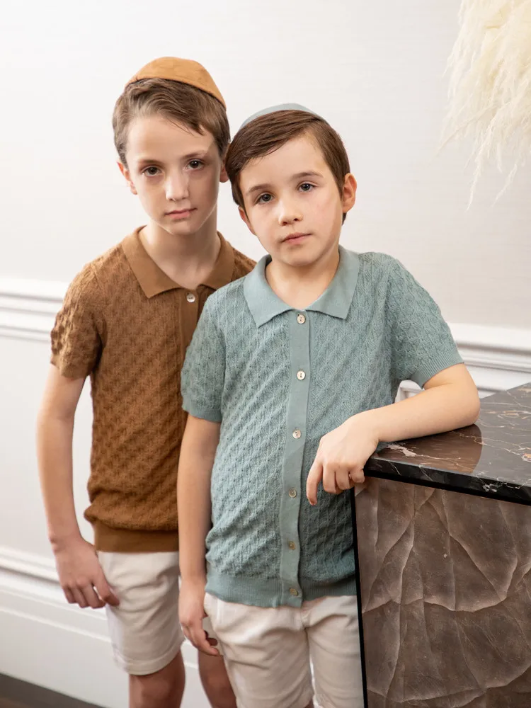 2022 Brother Sister Matching Clothes Summer Boys Girls Knitted Outfits