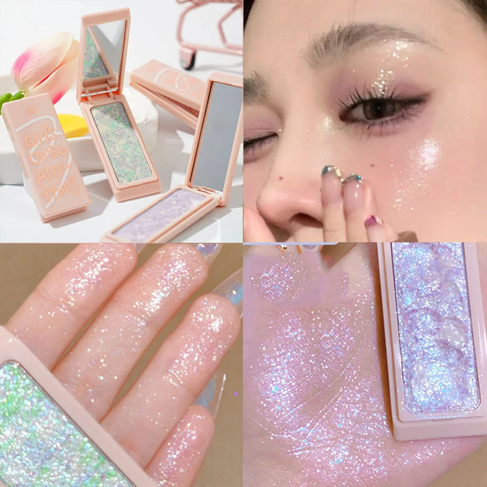 

New Mashed Potato Highlighter Explosive Flash Pearlescent High Gloss Paste Glitter Long Lasting Shimmer Eyeshadow Cosmetics