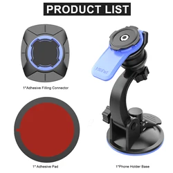 Universal 360° Rotatable Phone Holder for Car Dashboard and Windshield (Black)