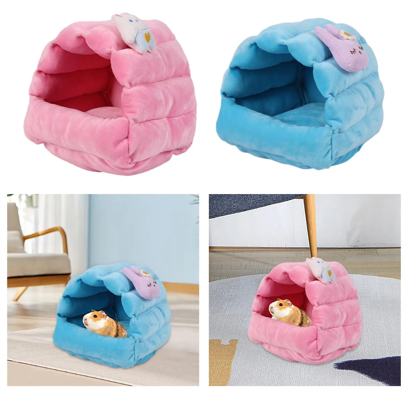 Hamster Warm Nest Warm Hideout Cozy Thickened Small Pet Animals Bed for Cage