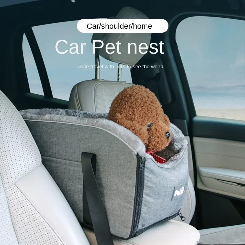 

Pet Car Cat and Dog Nest Car Center Control Bag Cat Nest Car Cushion Seat Pet Outgoing Handbag