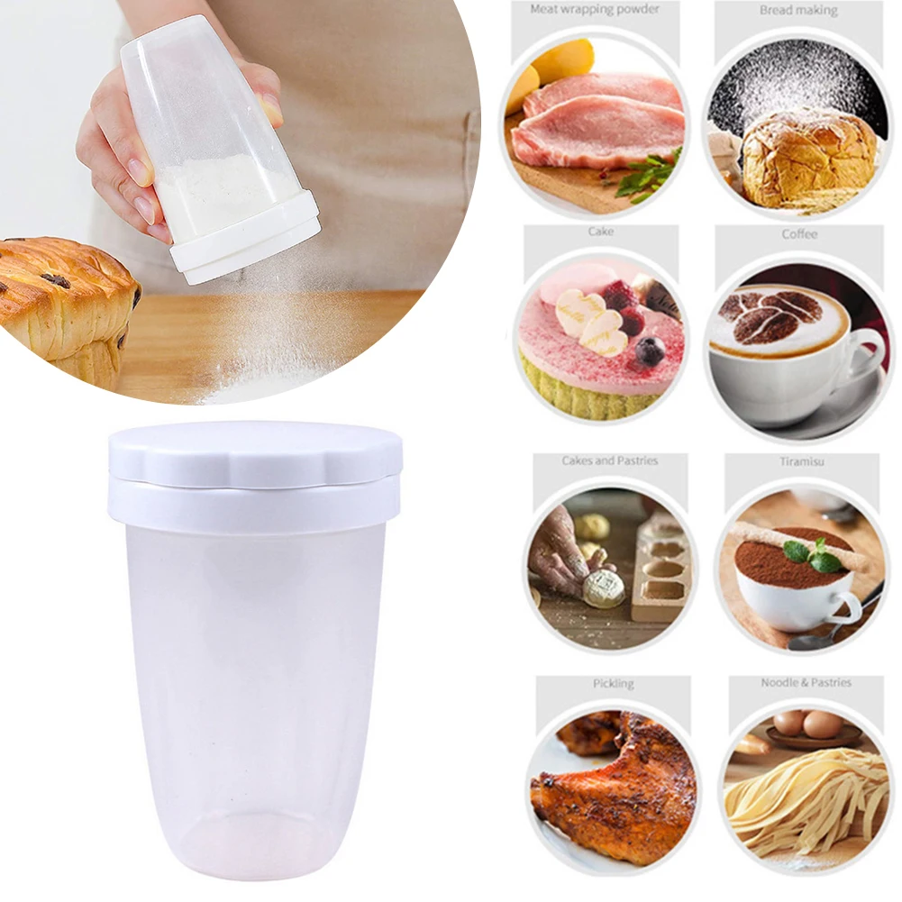 

Transparent Flour Sifter Cup With Lid Powdered Sugars Shaker Multi-Purpose Fine Mesh Flour Sifter Sieve DIY Baking Accessories