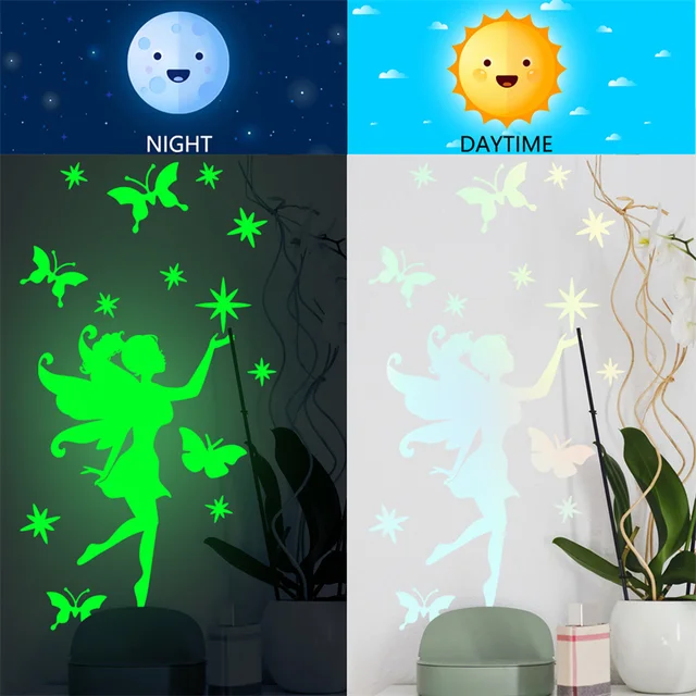 25 Pegatinas De Pared De Mariposas Luminosas - Decoración Infantil, Brillo Nocturno, Fácil De Pegar