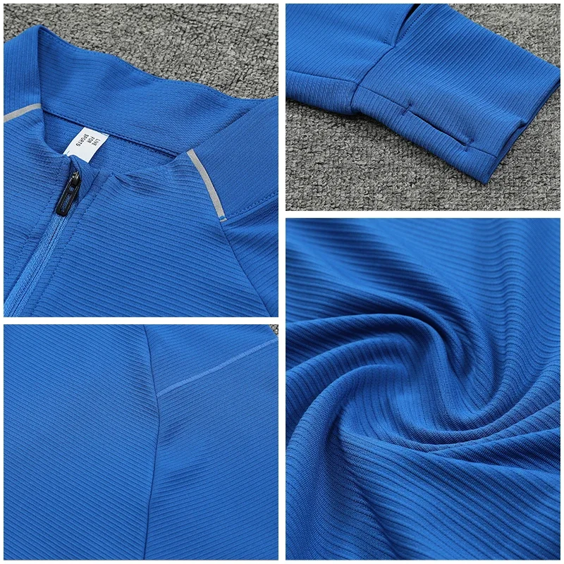 도매 빈 축구 훈련 Tracksuit 사용자 정의 로고 남자 편안한 축구 유니폼 주머니와 절반 지퍼 Tracksuit 203