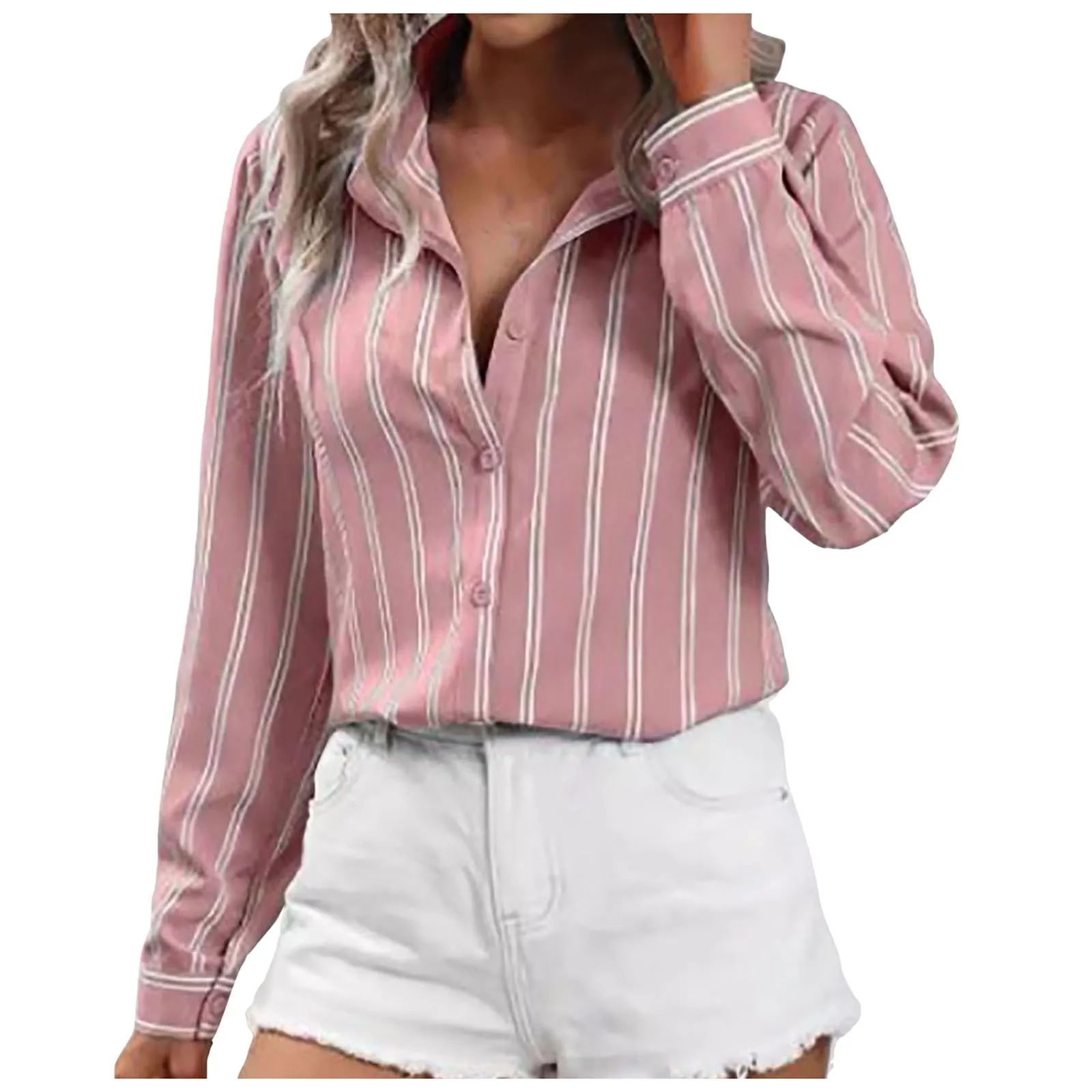 S5606fad2e5684f8c9552d719bdc0932d7 Elegant Loose Fit Long Sleeve Blouse for Stylish Women at Great Prices