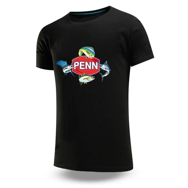 Penn Fishing Reel 2023 Men's Summer New Logo Print Casual Loose T-shirt  Cotton Leisure Short Sleeve Tee Breathable Cool Top - AliExpress