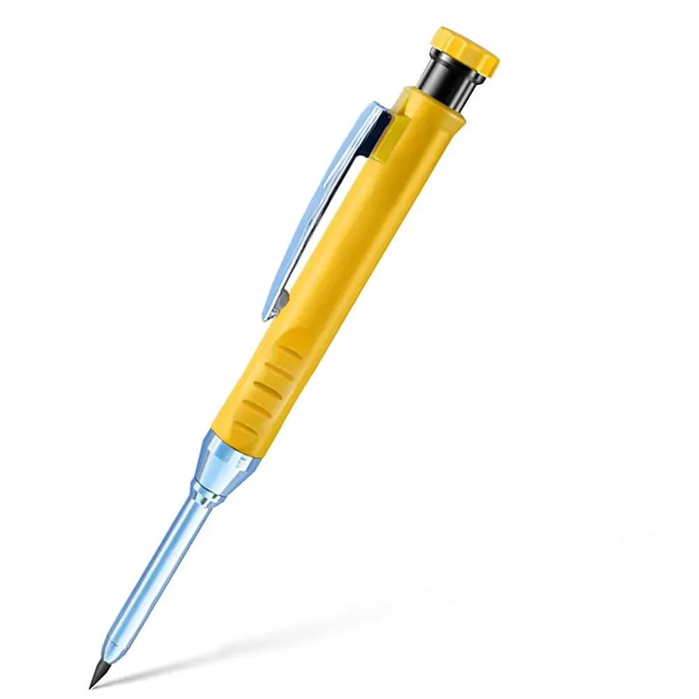 Precision Carpenter Pencil with Refill Lead and Built-in Sharpener