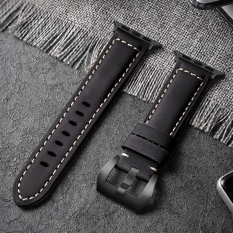 Vintage Crazy Horse Leather Watch Strap - Premium Leather WatchBand
