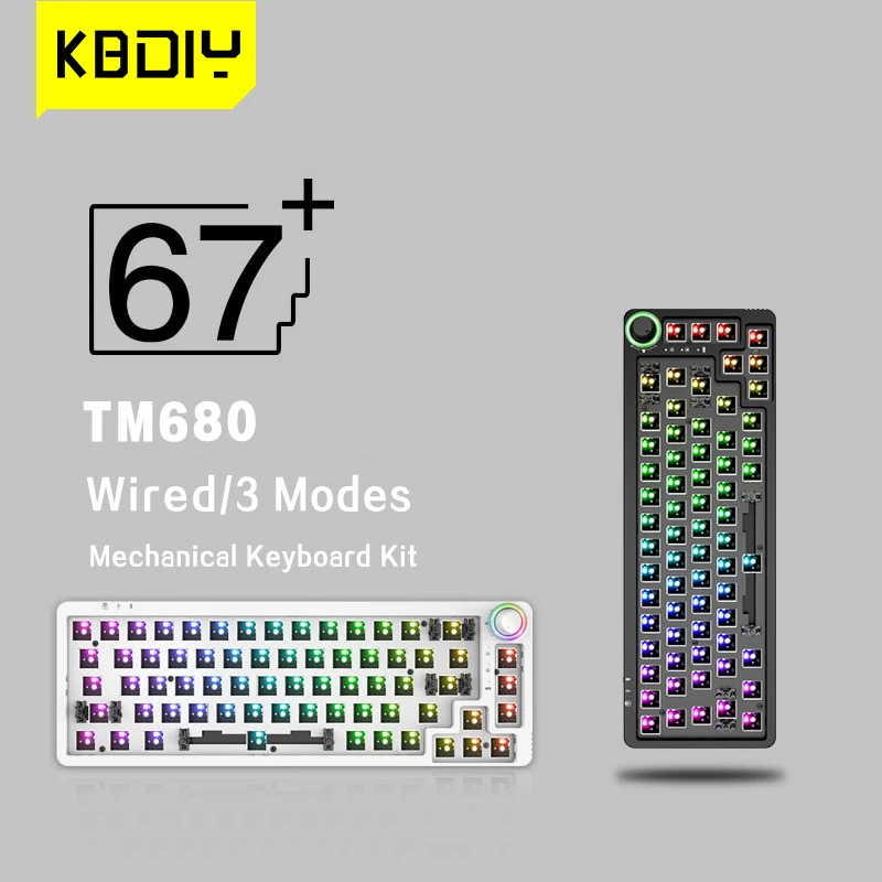 Клавиатура KBDiy TM680 с ручкой механическая клавиатура горячей заменой беспроводная