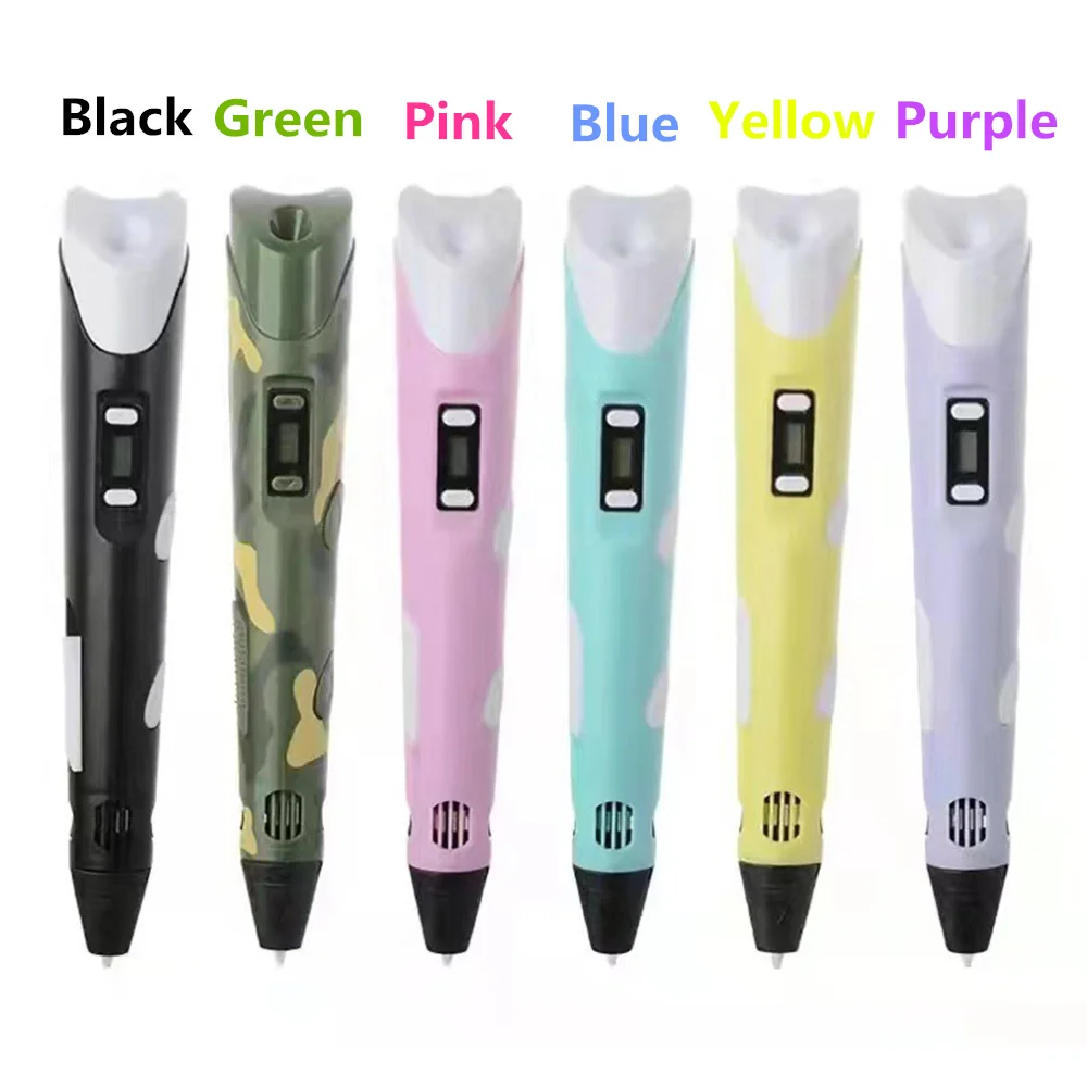 New 3D Drawing Pen for Kids 6 Colors Diy 3D Printing Pen with 200M Pla Filament Creative Toys Kit for Children Student Gift
