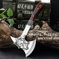 Outdoor stainless steel high hardness fire axe, household bone chopping axe, camping portable logging survival axe 1