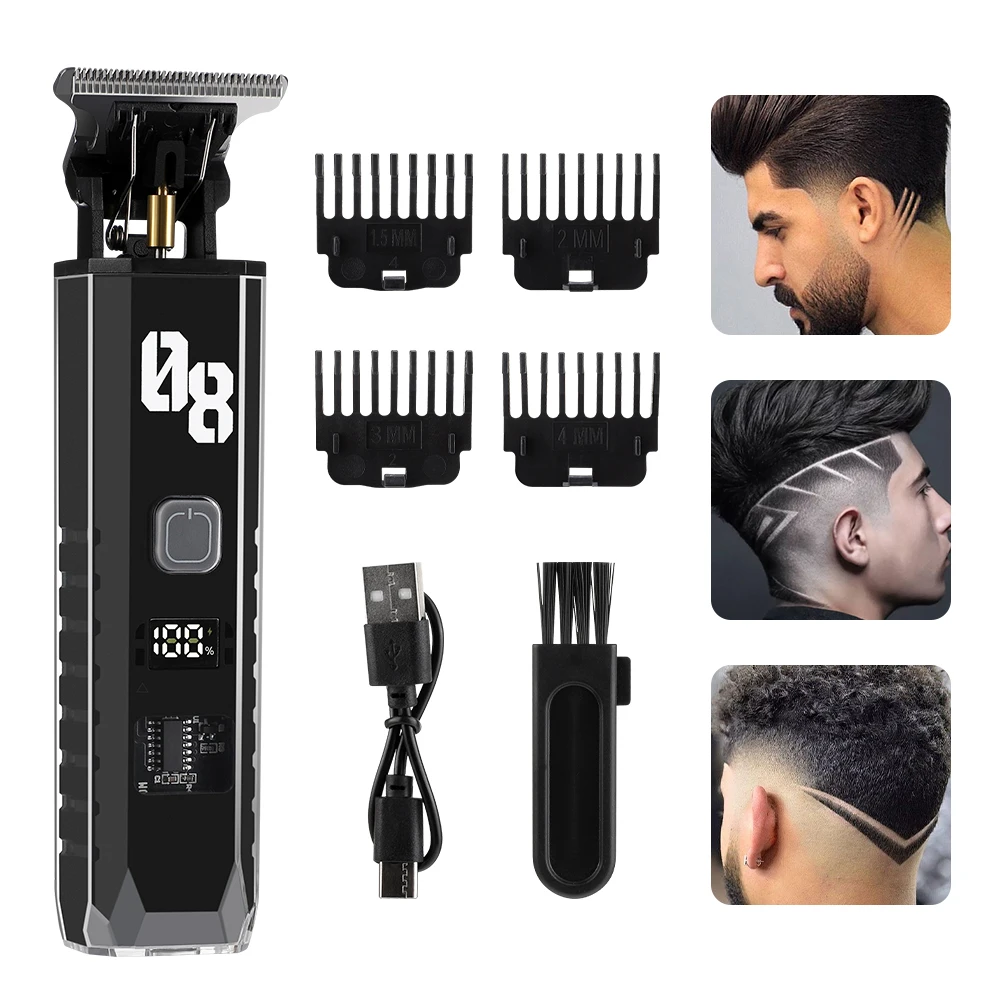 Electric Hair Clipper Portable Beard Trimmer for Men Wireless Hair Cutting Trimmer Barber Cutter for Home Use