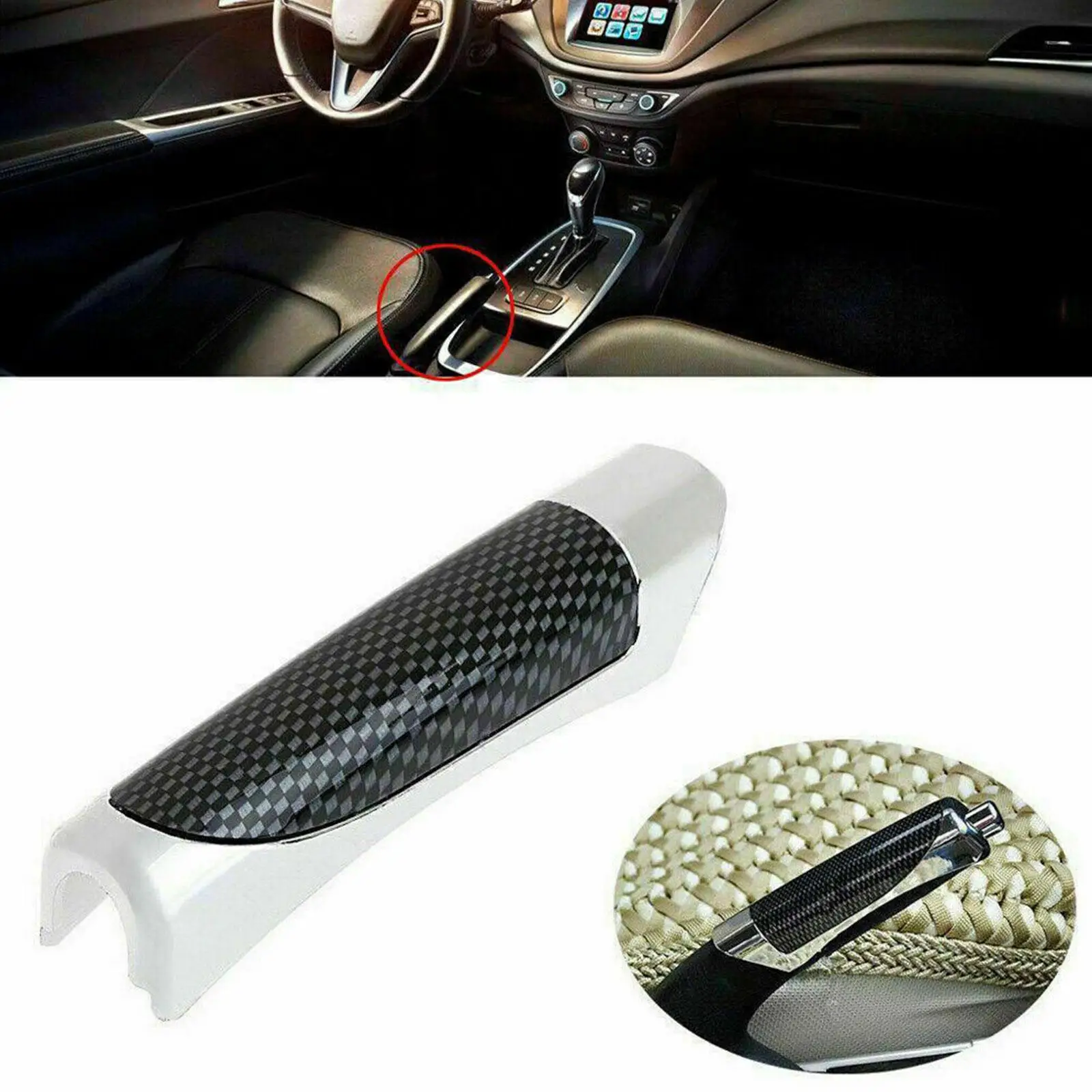 Hand Brake Cover Car Interior Accessories Black Carbon Fiber Handbrake Cover SUV Car Hand Brake Protector Decor Cover Auto Accessories
