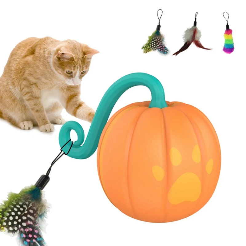 

1Set Pet Toys Indoor Interactive Toys Automatic Moving Ball Toys LED Two-Speed Noiseless Smart Toys Orange