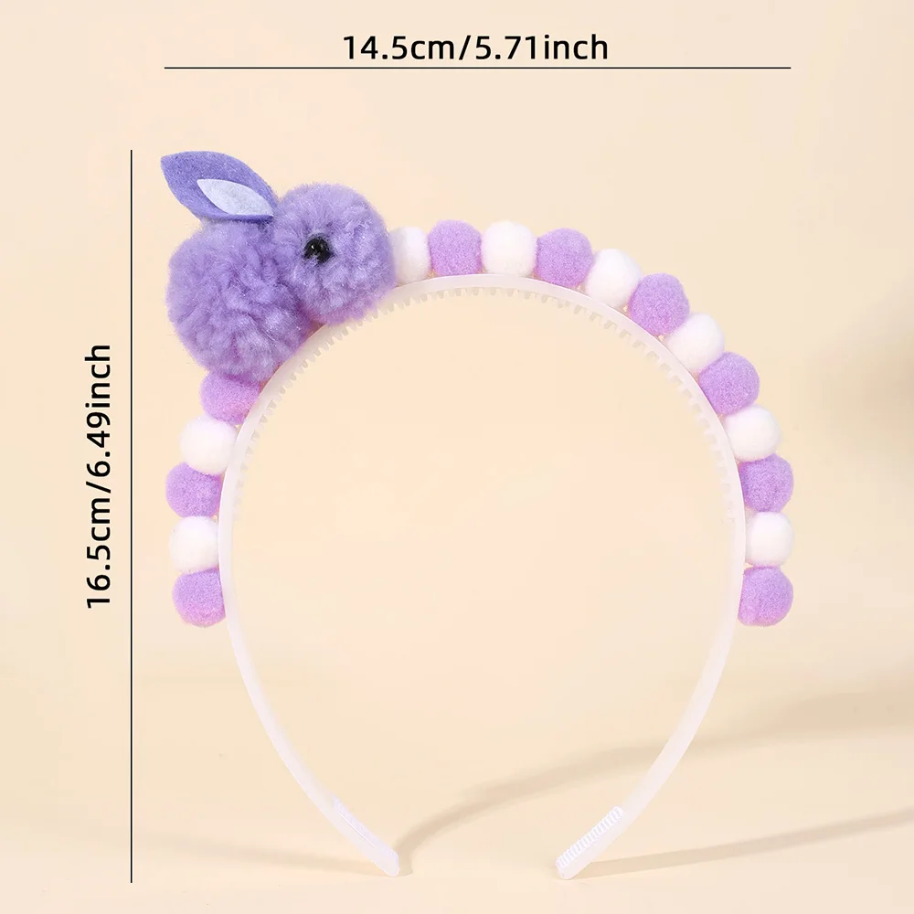 2Pcs Rabbit Fur Ball Headband Cute Rainbow Cartoon Unicorn Bow Hair Bands For Girls Children Kids Diadem Headdress Accessories