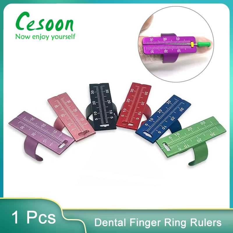 Régua Dental Endodontic Finger Ring, Liga de Alumínio Colorida, Escala de Medição do Canal Radicular, Ferramentas Dentista Instrument, 1Pc