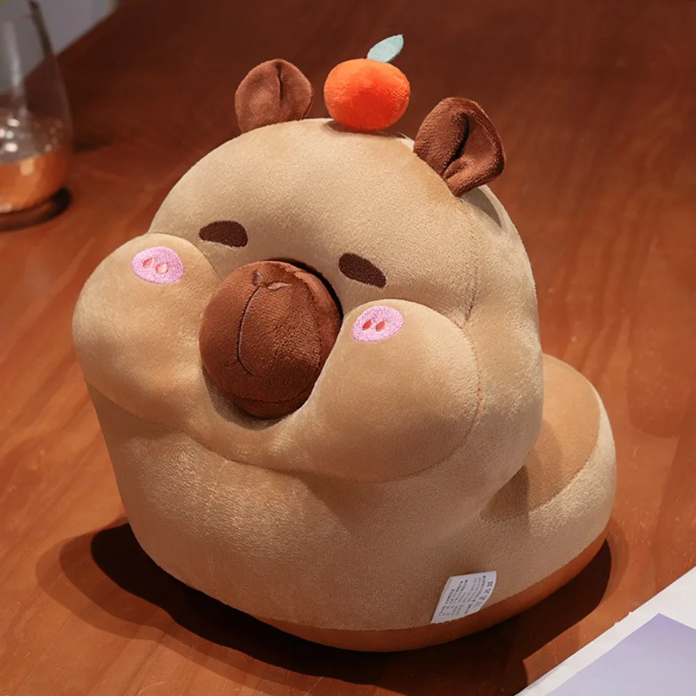 Kawaii Circular Capybara Nap Pillow Cartoon Fluffy Capybara Table Rest Pillow Cute Face Down Capybara Pillow School