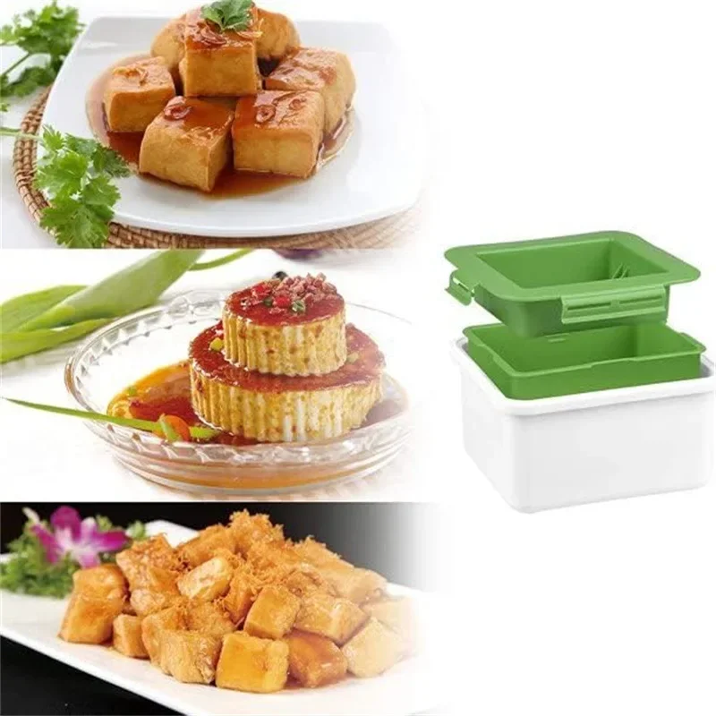 Tofu Press Presser Safe Mould Built-in Water Removal Drainer Gadget 3-Layer Tofu Press Making Mold tofu mold