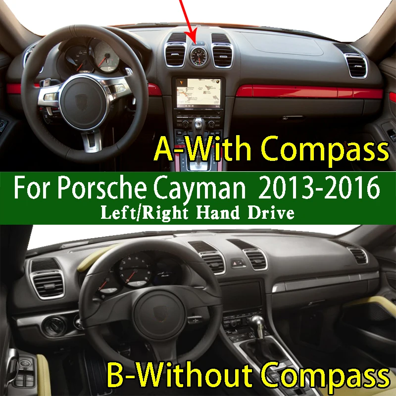 Per Porsche Cayman 981 Gt4 2013-2016 Dashmat Cruscotto Copertura Pannello Strumenti Protezione Solare Pad Isolante Ornamenti Anti-Sporco