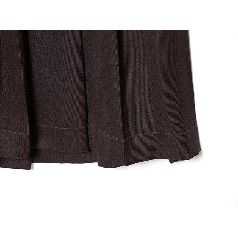 Women Wide Pleated Midi Skirt Party Long Skirts 2026 New Fashion Lady Spring Summer High Street Casual Skirts ﻿Mujer