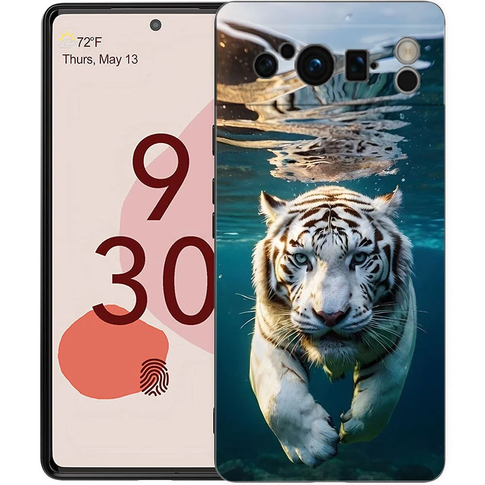 Wild Animal TPU Shockproof Soft Black Phone Case Cover