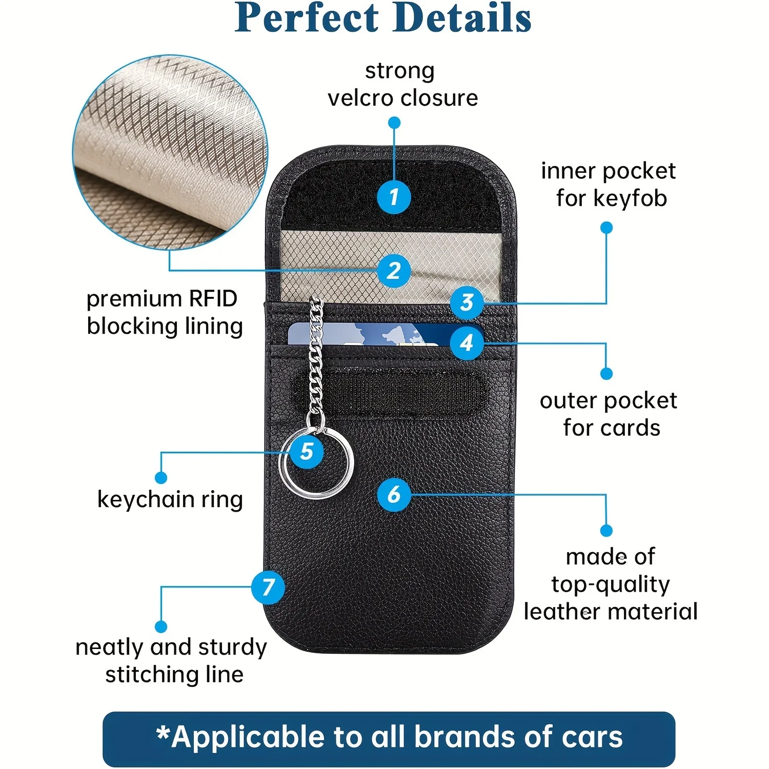 Faraday Key Fob Protector - Anti-Theft RFID Signal Blocking Bag with Signal Shielding Technology
