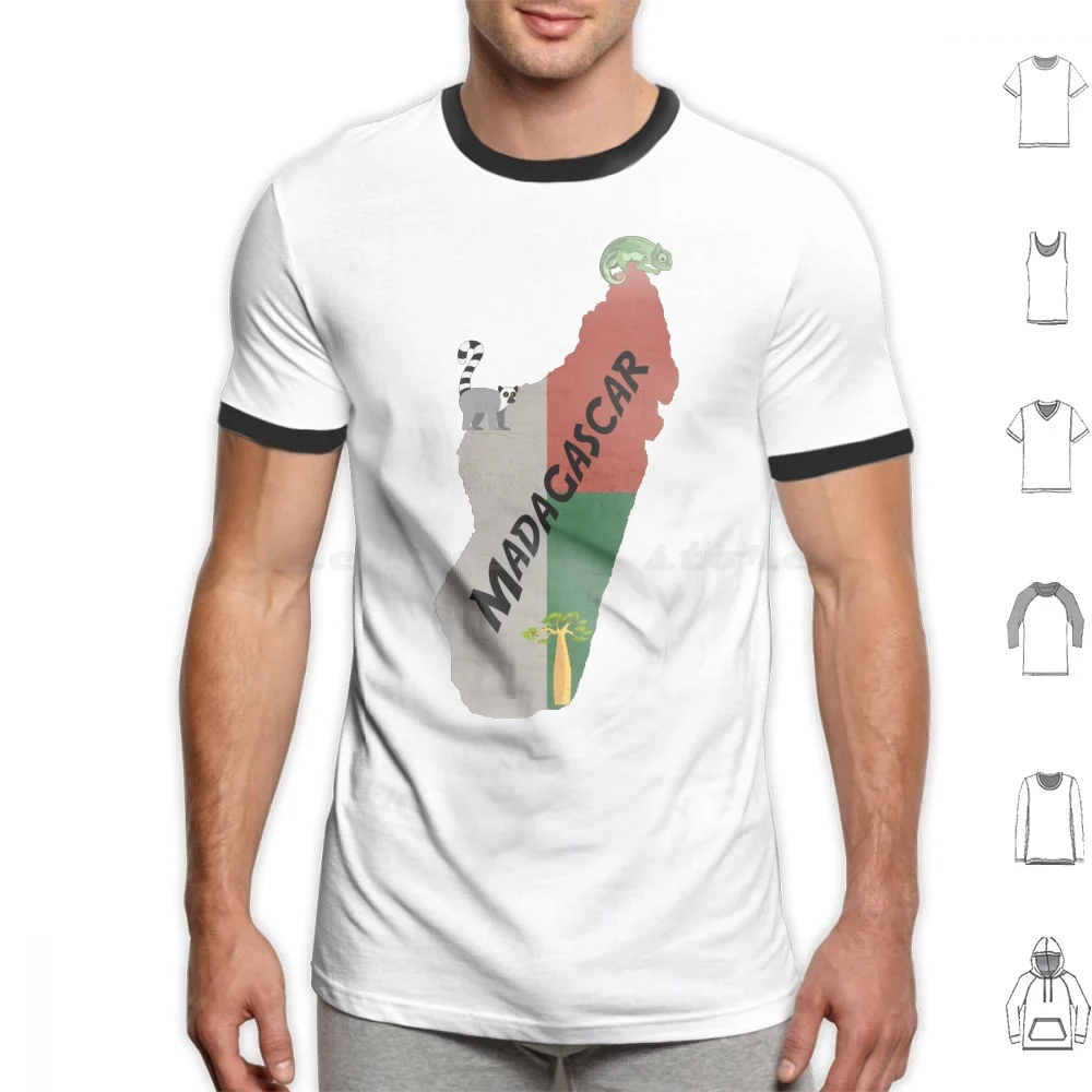 Maglietta Del Madagascar 6Xl Cotton Cool Tee Madagascar Madagascar Island Africa Antananarivo Malagasy Chameleon Lemur Baobab