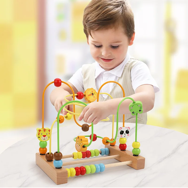 

Toddlers Montessori Toys Wooden Bead Maze Activity Cube Roller Coaster Sensory Toys Children's Puzzle Game Kids Educational Toys