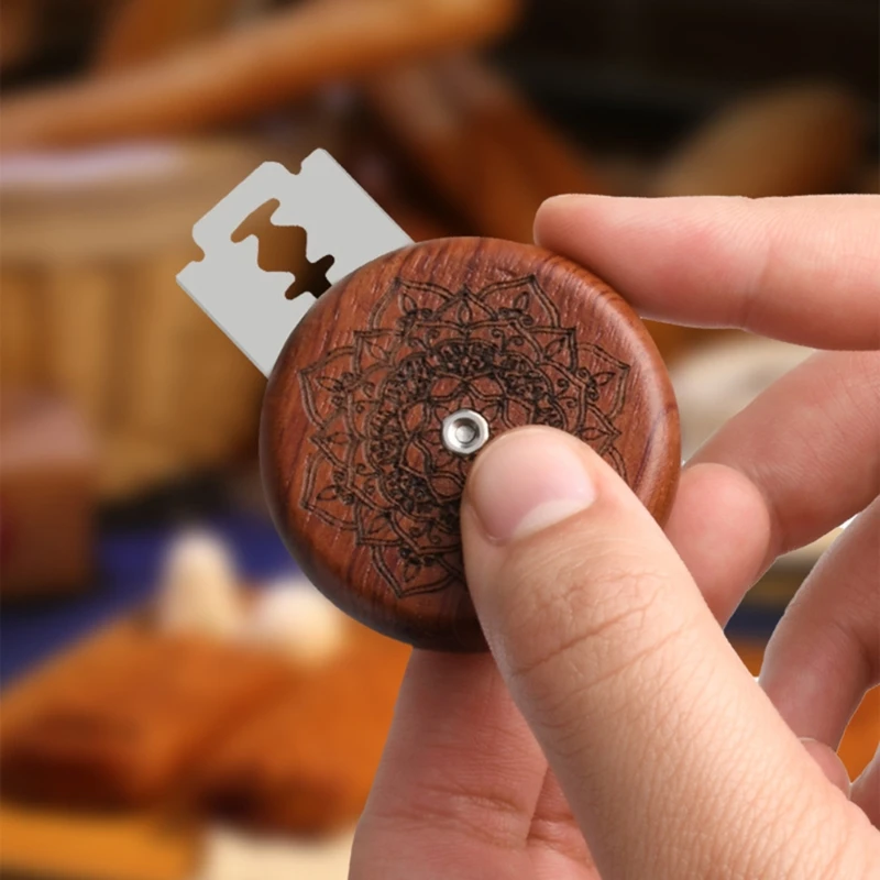 Wooden Bread Knife Razor Cutter With Storage Bag Round Bread Lame Dough