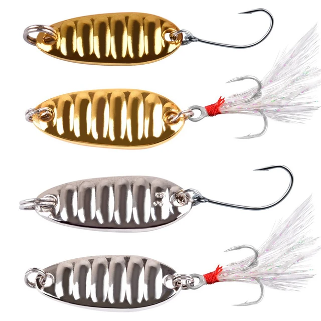 Metal Fishing Lure Spoon 1.5g-25g Gold/Silver Fishing Bait Spoons Hard Lures  Trout Pike