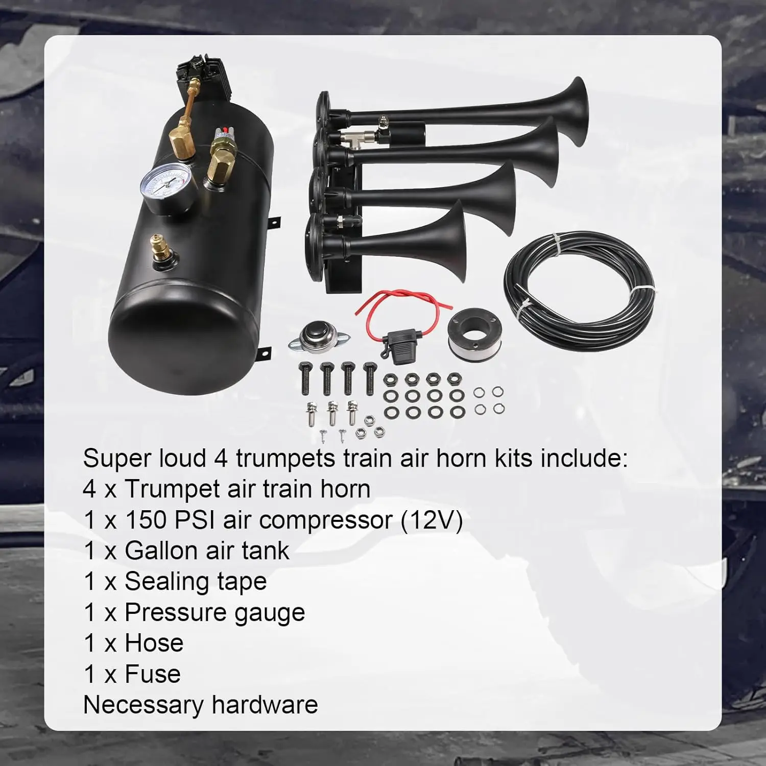 Complete Onboard System 150psi Air Compressor, 1 Gallon Air T