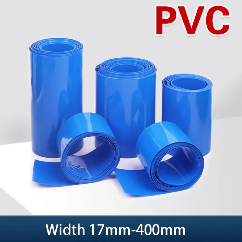 1 Meter Blue PVC Heat Shrink Tube Pack 18650 Lipo Battery Width 17mm ...