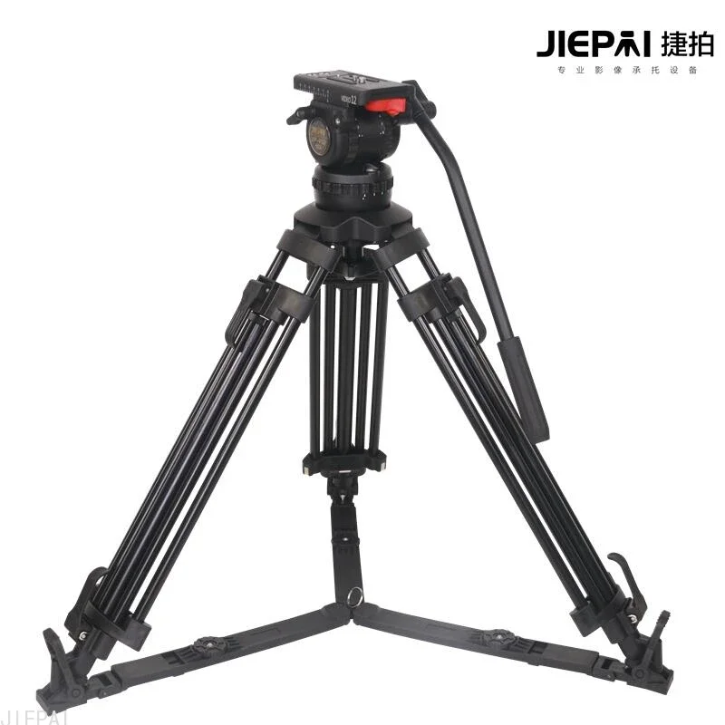 Фото Профессиональный штатив для видеокамеры Jiepai V12T, карбоновый Трипод с подвижной головкой 100 мм, чаша для ENG пленочной камеры VS TERIS, 70 
