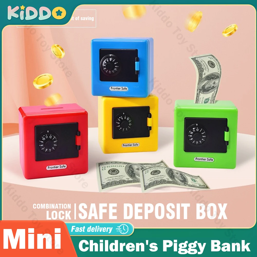 Cartoon ATM Mini Piggy Bank Safe Deposit Code Bank household ornaments Banknote Box Cash Coins Saving Storage Christmas Gift