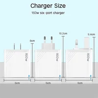 Multi Port USB Fast Charger 160W Quick Charge 3.0 Phone Charger Adapter For iPhone Samsung Xiaomi Huawei EU/US Plug Wall Charger 6