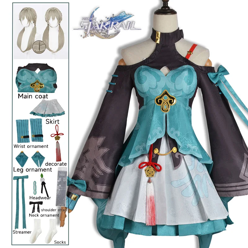 

Game Honkai Star Rail Qingque Cosplay Costume Sexy Dress Uniform Honkai Impact Outfits Halloween Carnival Party Clothe Comic Con
