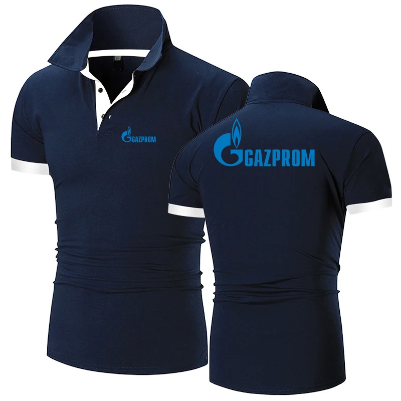 Cotton Summer Polo Shirt Print Casual Short Sleeves Men