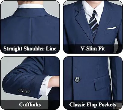 الأولاد أسود أزرق 4 قطعة/مجموعة سترة سترة السراويل...