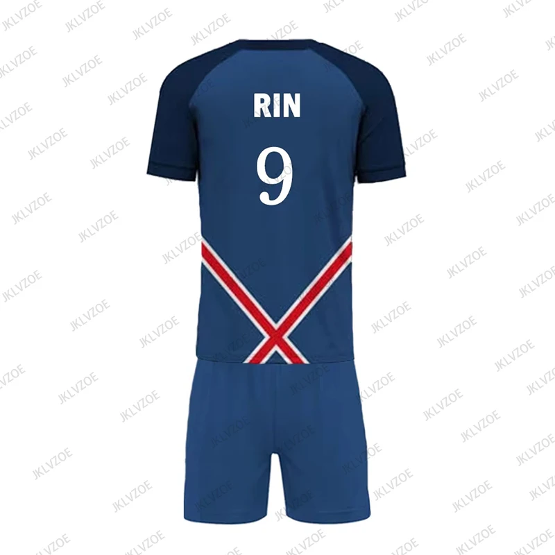 Japanese Anime Blue Lock P.X.G Jersey Football Uniform Rin Shidou 3D Print T Shirts Shorts Sets Men And Women Casual Sports Suit