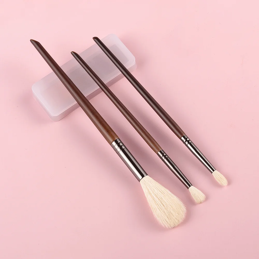 Smudge Makeup brushes 3PCS Natural Goat Hair Eyeshadow Detail and Highlight Blending Beauty Cosmetic Brushes makeup brush set makeup brush makeup tool set makeup tool