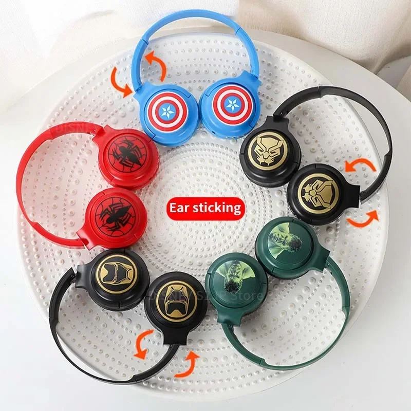 Disney Elsa Marvel Wireless Bluetooth Headphones HIFI Surround Sound Foldable Laptop Headsets with Mic for Kids Anime Cartoon