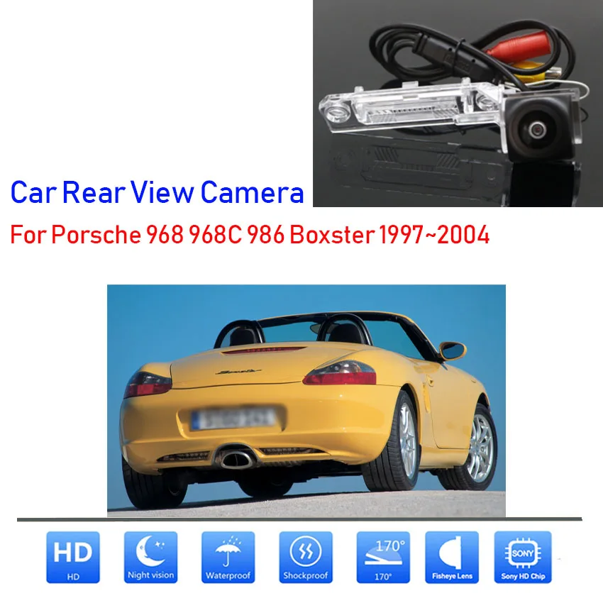 Камера заднего вида ночного видения HD CCD широкоугольная для Porsche 968 968C 986 Boxster 1997 ~ 2000 2001 2002 2003 2004