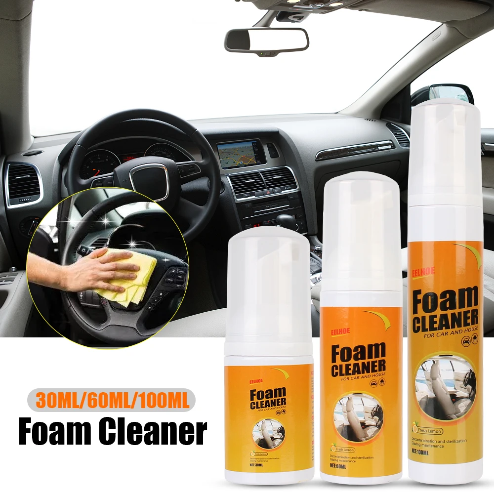 30/60/120ml Car Foam Cleaner Lemon Cleaning Agent Spray Interior Washer