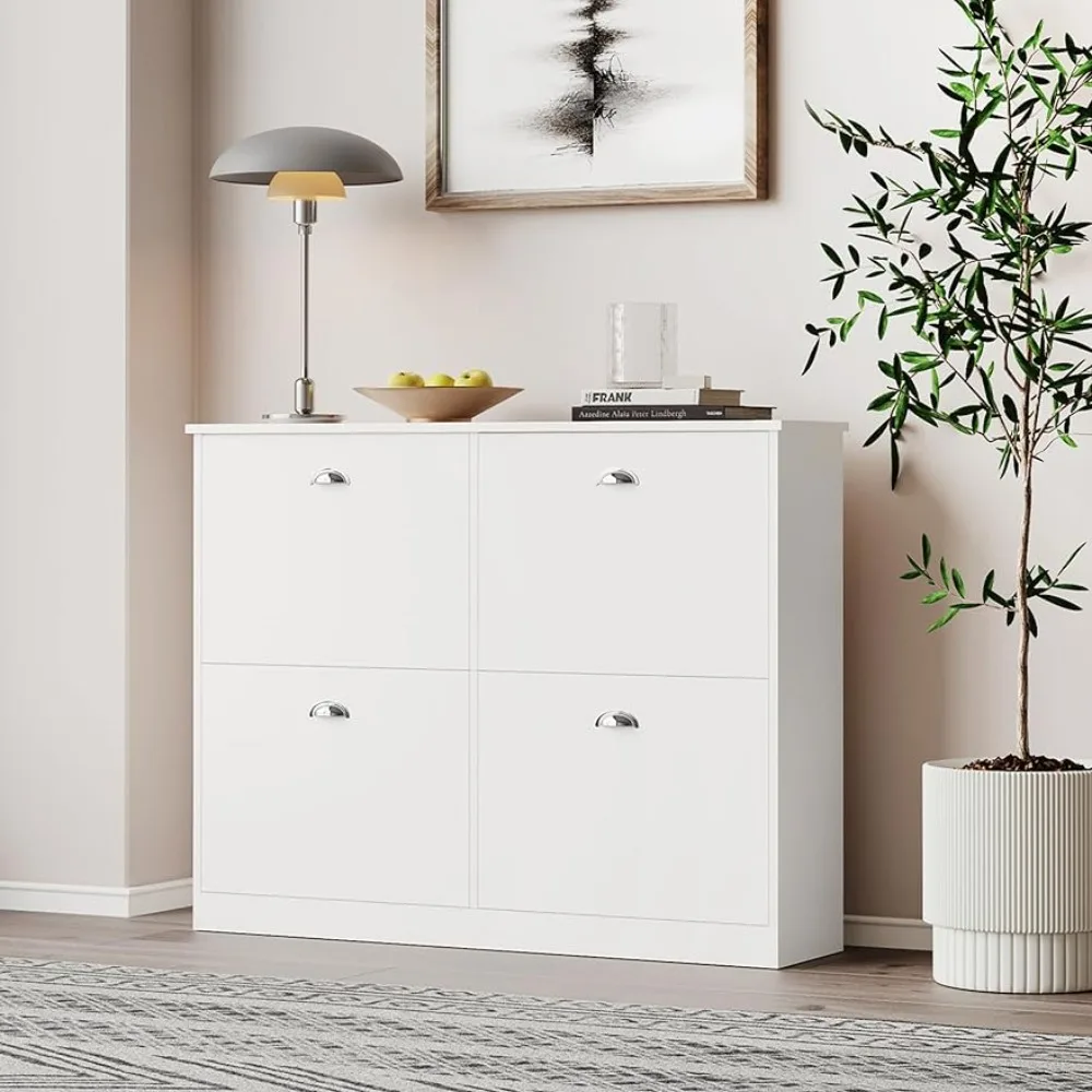 

Shoe Cabinet,Hidden Slim Narrow Shoe Rack Cabinet with 4 Drawers for Entryway, Foyer,Hallway,Bedroom