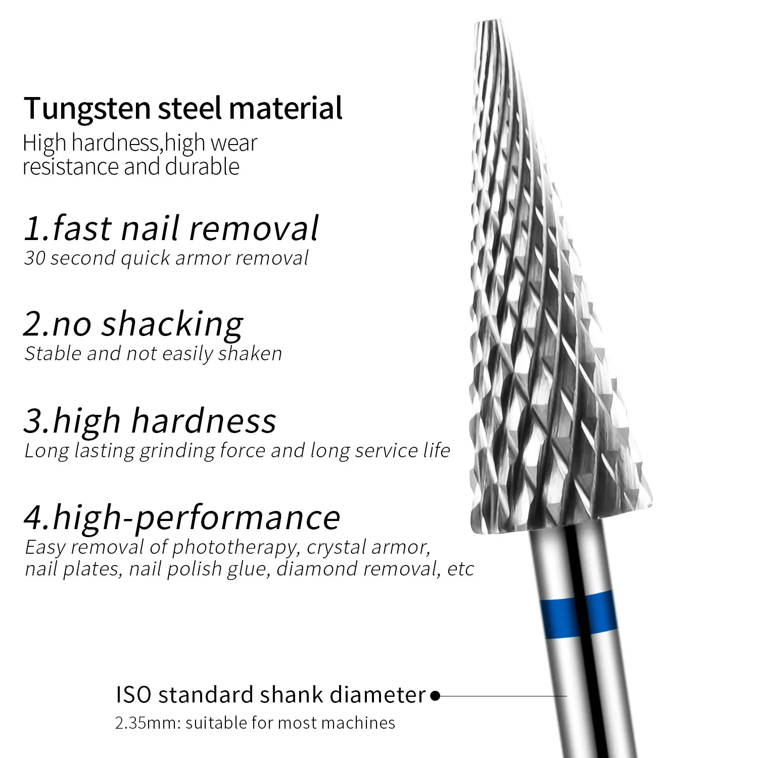 Tungsten Carbide Nail Drill Bit for Electric Manicure and Gel Polish Removal