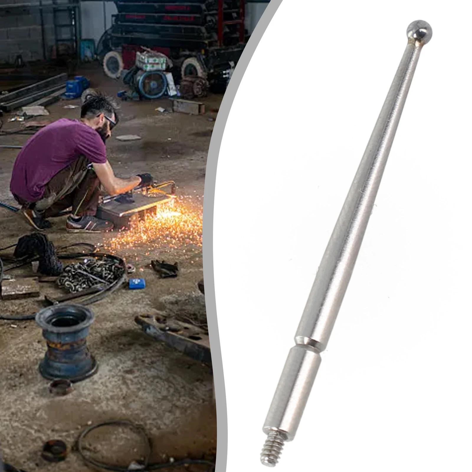 Contact Points For Dial Test Indicator 2mm Carbide Ball M1 6 Thread Shank 36 8mm Length For Enhanced Measurement Accuracy
