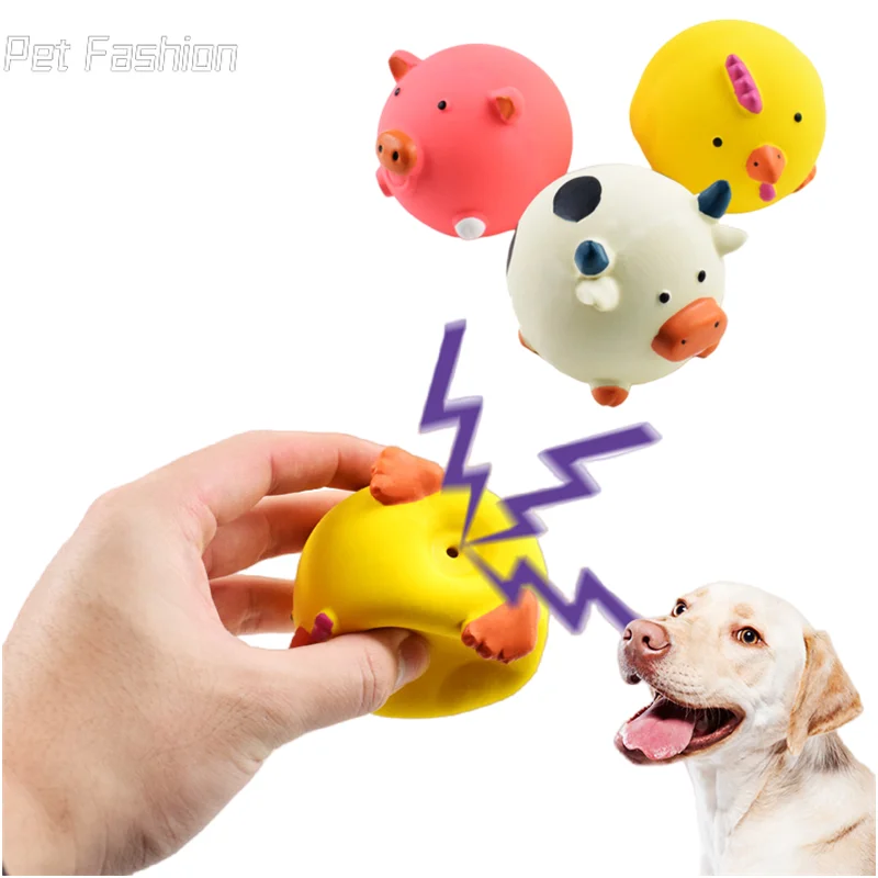 

Pet Interactive Toy for Dog Cat Screaming Rubber Chicken Pig Cow Toy for Dogs Latex Squeak Squeaker Chew Training Pet Products