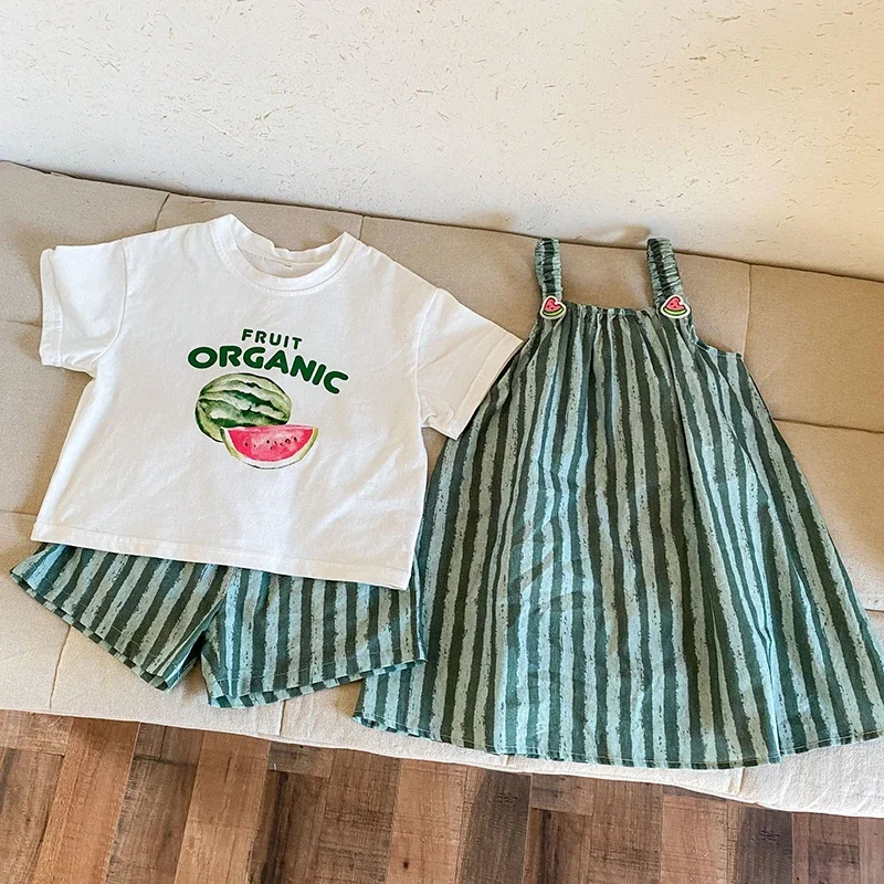 Cotton Striped Summer Clothes Set for Kids
