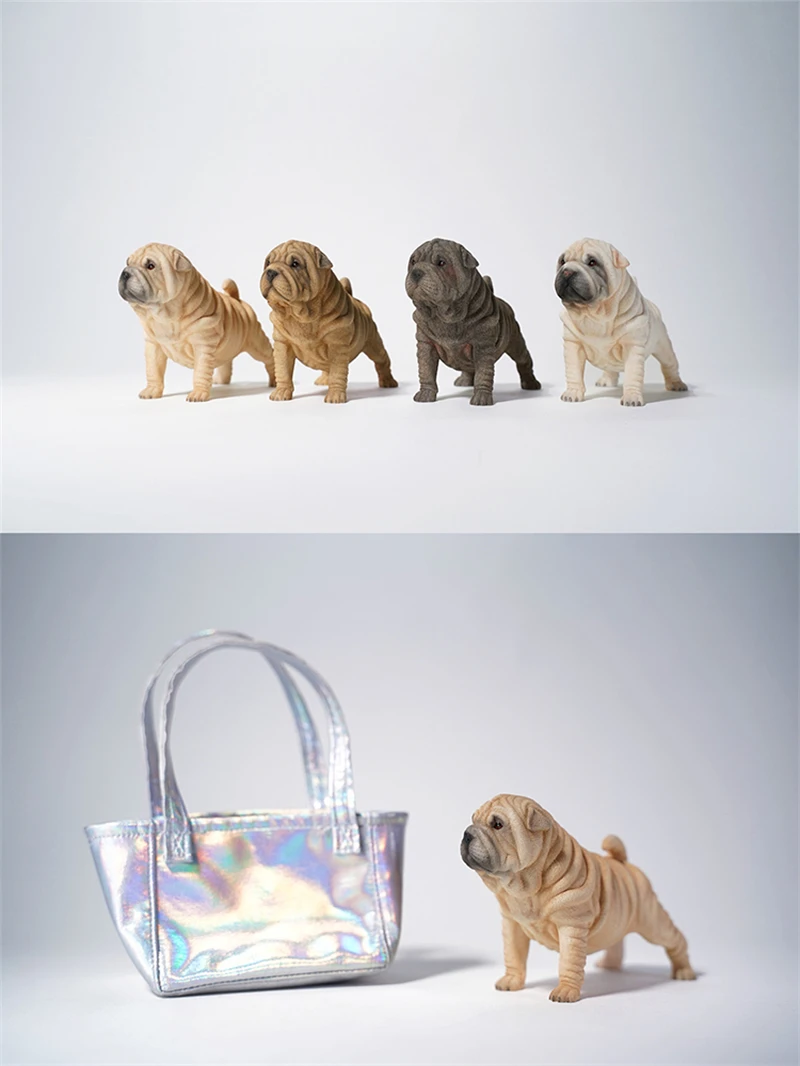 JXK 1/6 Sharpei Dog Model Cute Pet Animal Figure Toys