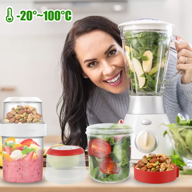 Tasses à flocons d'avoine pour petit déjeuner, 2 pièces, céréales, noix, yaourt, salade, pot, tasse à Sauce, couvercle, Bento Tuppers, bol alimentaire, boîte à déjeuner, Gadget de cuisine 2